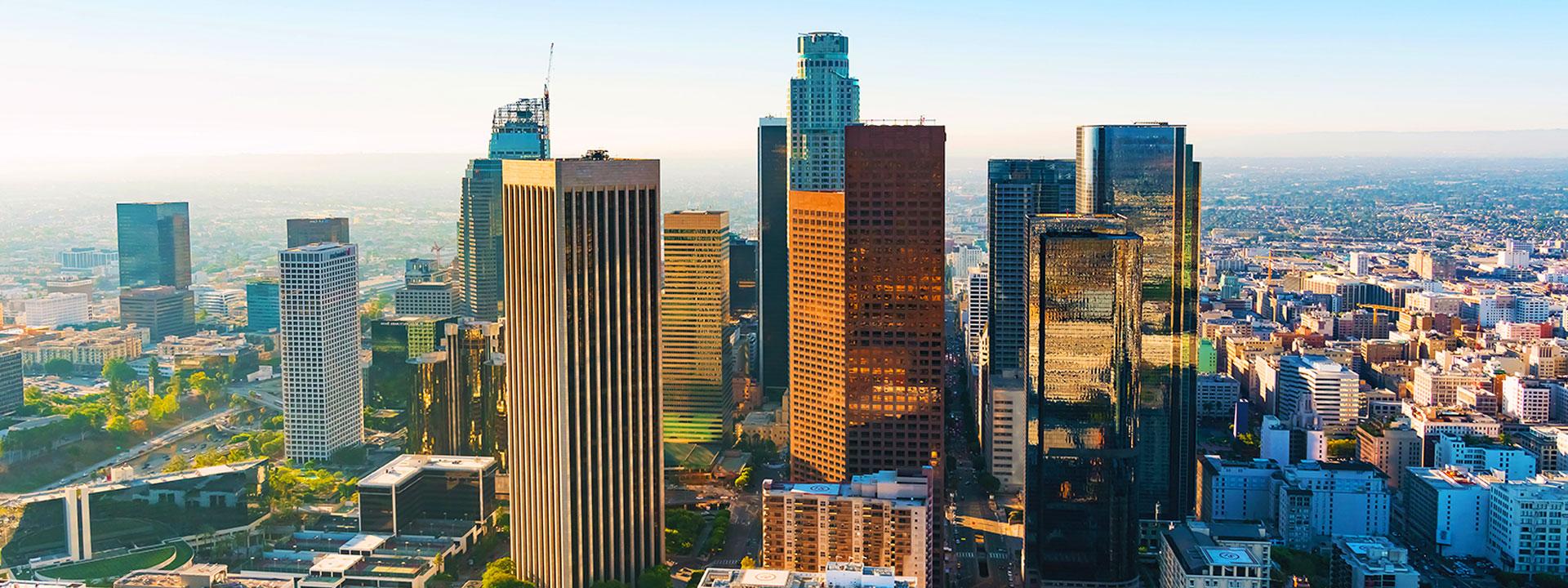 Downtown LA with skyscrapers